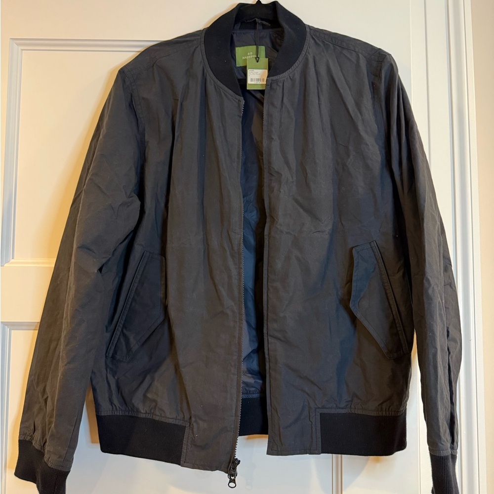 Sid Mashburn Black Bomber Jacket